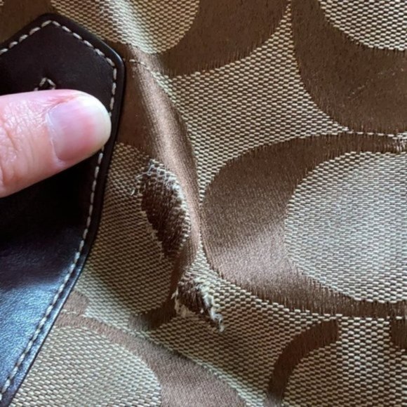 Tan/Brown Coach Signature Y2K Short Strap Hobo Bag - Picture 5 of 10